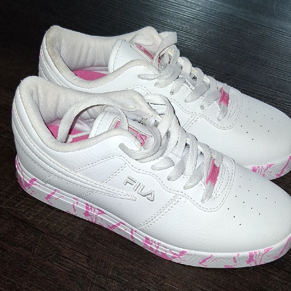 Fila Kids Sneakers White with Pink Accents